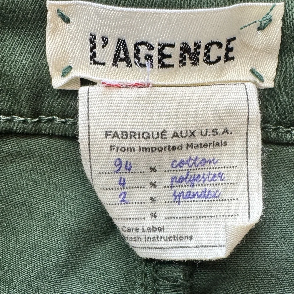 L'Agence Margot Skinny High Rise Jeans Moss Green Size 27